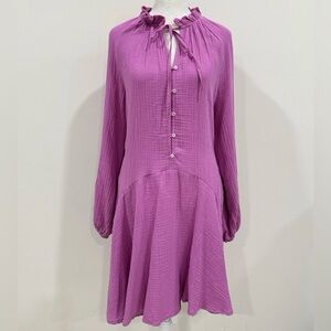 MAGASCHONI Women’s‎  Pink Dress With Buttons Organic Cotton SIZE M